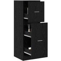 Berkfield Home Apothecary Cabinet Black Oak 40x41x118 cm Engineered Wood | Size: 40 x 41 x 118 cm
