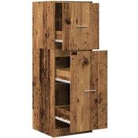 Berkfield Home Apothecary Cabinet Old Wood 40x41x118 cm Engineered Wood in Brown | Size: 40 x 41 x 118 cm