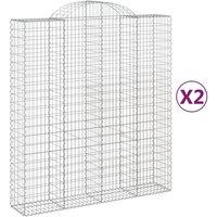 Berkfield Home Arched Gabion Baskets 2 pcs 200x50x220/240 cm Galvanised Iron in Silver