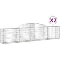 Berkfield Home Arched Gabion Baskets 2 pcs 300x30x60/80 cm Galvanised Iron in Silver