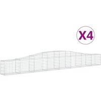 Berkfield Home Arched Gabion Baskets 4 pcs 400x30x40/60 cm Galvanised Iron in Silver