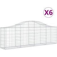 Berkfield Home Arched Gabion Baskets 6 pcs 200x30x60/80 cm Galvanised Iron in Silver