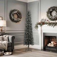 Berkfield Home Artificial Slim Christmas Tree with Stand Green 180 cm PVC