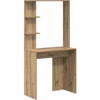 Berkfield Home Artisan Oak Writing Desk Artisan Oak Engineered Wood Standard in Brown