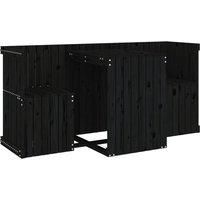 Berkfield Home Balcony Set 2 Seater Black Solid Wood Pine