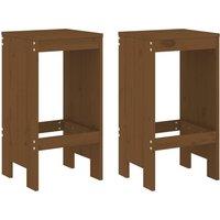 Berkfield Home Bar Stools 2 pcs Honey Brown 40x36x75 cm Solid Wood Pine | Size: 40 x 36 x 75 cm