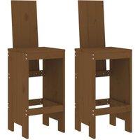 Berkfield Home Bar Stools 2 pcs Honey Brown 40x42x120 cm Solid Wood Pine | Size: 40 x 42 x 120 cm