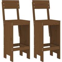 Berkfield Home Bar Stools 2 pcs Honey Brown 40x48.5x115.5 cm Solid Wood Pine