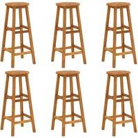 Berkfield Home Bar Stools 6 pcs Solid Acacia Wood in Brown