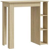 Berkfield Home Bar Table with Shelf Sonoma Oak 102x50x103.5 cm Engineered Wood in Light Oak