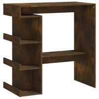 Berkfield Home Bar Table with Storage Rack Smoked Oak 100x50x101.5cm Engineered Wood in Brown | Size: 100x50x101.5 cm