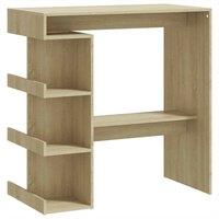 Berkfield Home Bar Table with Storage Rack Sonoma Oak 100x50x101.5 cm Engineered Wood in Light Tan