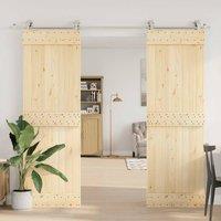 Berkfield Home Barn Door Bypass Brackets 4 pcs for Round Rails Stainless Steel in Silver