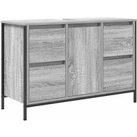 Berkfield Home Basin Cabinet with Drawers Grey Sonoma 90x34.5x60 cm