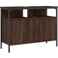 Berkfield Home Bathroom Sink Cabinet Brown Oak 80x30x60 cm Engineered Wood | Size: 80 x 30 x 60 cm