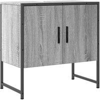 Berkfield Home Bathroom Sink Cabinet Grey Sonoma 60x33x60 cm Engineered Wood | Size: 60 x 33 x 60 cm