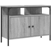 Berkfield Home Bathroom Sink Cabinet Grey Sonoma 80x30x60 cm Engineered Wood | Size: 80 x 30 x 60 cm