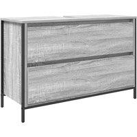 Berkfield Home Bathroom Basin Cabinet with Drawers Grey Sonoma 90x34.5x60 cm
