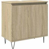 Berkfield Home Bathroom Cabinet Sonoma Oak 58x33x60 cm Engineered Wood in Light Brown | Size: 58 x 33 x 60 cm