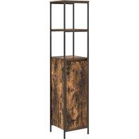 Berkfield Home Bathroom Cabinet with Shelves Smoked Oak 36x35x165 cm in Brown | Size: 36 x 35 x 165 cm