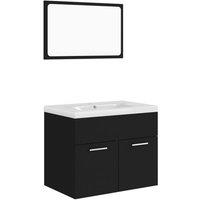Berkfield Home Bathroom Furniture Set Black Engineered Wood