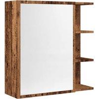 Berkfield Home Bathroom Mirror Cabinet Old Wood 62.5x20.5x64 cm Engineered Wood in Brown