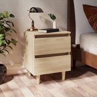 Berkfield Home Bed Cabinets & Solid Pinewood Legs 2 pcs Sonoma Oak 40x35x50 cm in Brown | Size: 40 x 35 x 50 cm