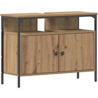 Berkfield Home Bathroom Sink Cabinet Artisan Oak 80x30x60 cm Engineered Wood in Brown | Size: 80 x 30 x 60 cm