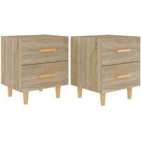 Berkfield Home Bed Cabinets 2 pcs Sonoma Oak 40x35x47.5 cm in Light Tan
