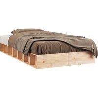 Berkfield Home Bed Frame 100x200 cm Solid Wood in Light Brown