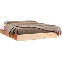 Berkfield Home Bed Frame 120x200 cm Solid Wood in Light Tan | Size: Small Double
