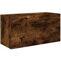 Berkfield Home Bathroom Wall Cabinet Smoked Oak 60x25x30 cm Engineered Wood in Brown | Size: 60 x 25 x 30 cm