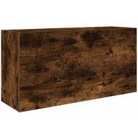 Berkfield Home Bathroom Wall Cabinet Smoked Oak 80x25x40 cm Engineered Wood in Brown | Size: 80 x 25 x 40 cm