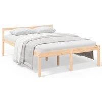 Berkfield Home Bed Frame 140x190 cm Solid Wood Pine in Light Brown