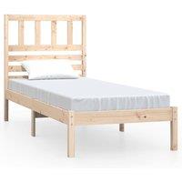 Berkfield Home Bed Frame 75x190 cm Small Single Solid Wood Pine in Light Tan