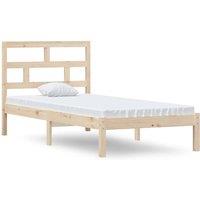 Berkfield Home Bed Frame 90x190 cm Single Solid Wood in Light Tan