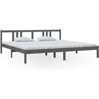 Berkfield Home Bed Frame Grey Solid Wood 200x200 cm