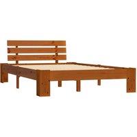 Berkfield Home Bed Frame Honey Brown Solid Pine Wood 120x200 cm | Size: Small Double