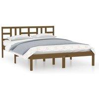 Berkfield Home Bed Frame Honey Brown Solid Wood 200x200 cm