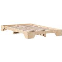 Berkfield Home Bed Frame Natural Solid Pine wood 120 x 190 cm in Light Tan