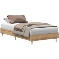 Berkfield Home Bed Frame No Mattress Artisan Oak 75x190 cm Small Single Wood in Brown
