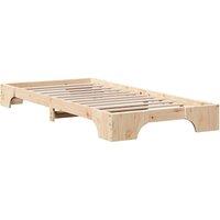 Berkfield Home Bed Frame Natural Solid Pine wood 75 x 190 cm Simple Bed Frame in Light Brown