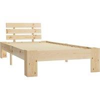 Berkfield Home Bed Frame Solid Pine Wood 100x200 cm in Natural