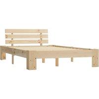 Berkfield Home Bed Frame Solid Pine Wood 120x200 cm in Natural | Size: Small Double