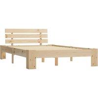 Berkfield Home Bed Frame Solid Pine Wood 140x200 cm in Natural
