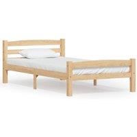 Berkfield Home Bed Frame Solid Pinewood 100x200 cm in Light Oak