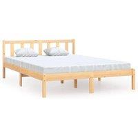 Berkfield Home Bed Frame Solid Pinewood 160x200 cm in Light Tan
