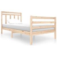 Berkfield Home Bed Frame Solid Wood 100x200 cm in Natural