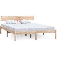 Berkfield Home Bed Frame Solid Wood 120x190 cm Small Double in Light Tan
