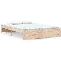 Berkfield Home Bed Frame Solid Wood 140x200 cm in Natural